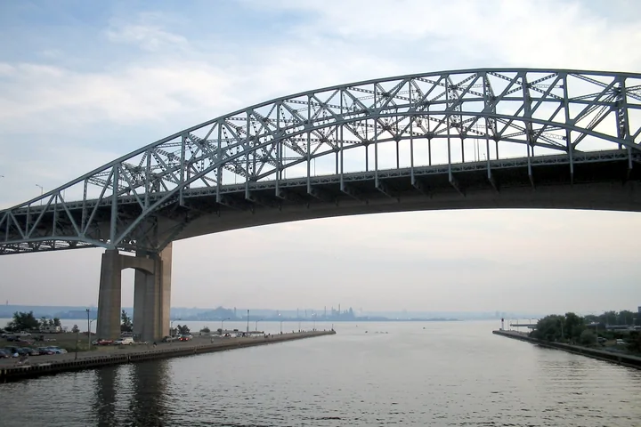 Burlington Bay Skyway connecting Hamilton and Burlington